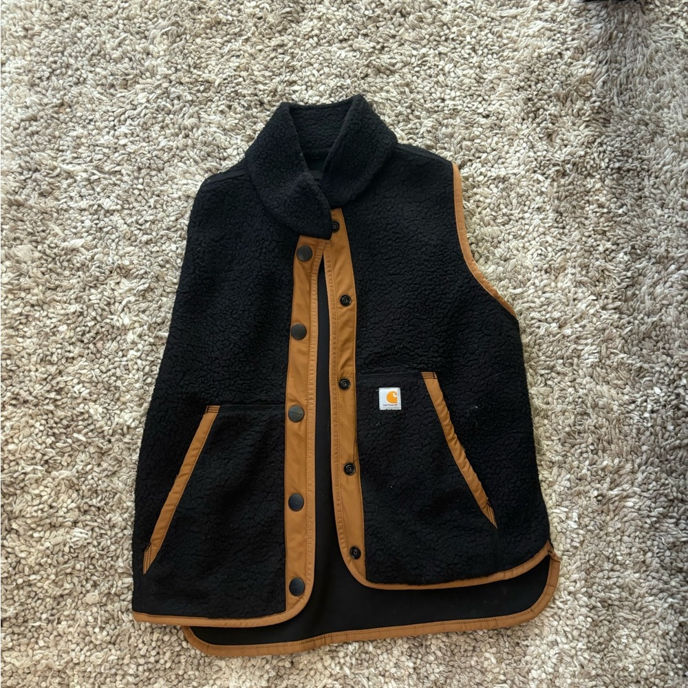 Carhartt relaxed for vest, black Sherpa